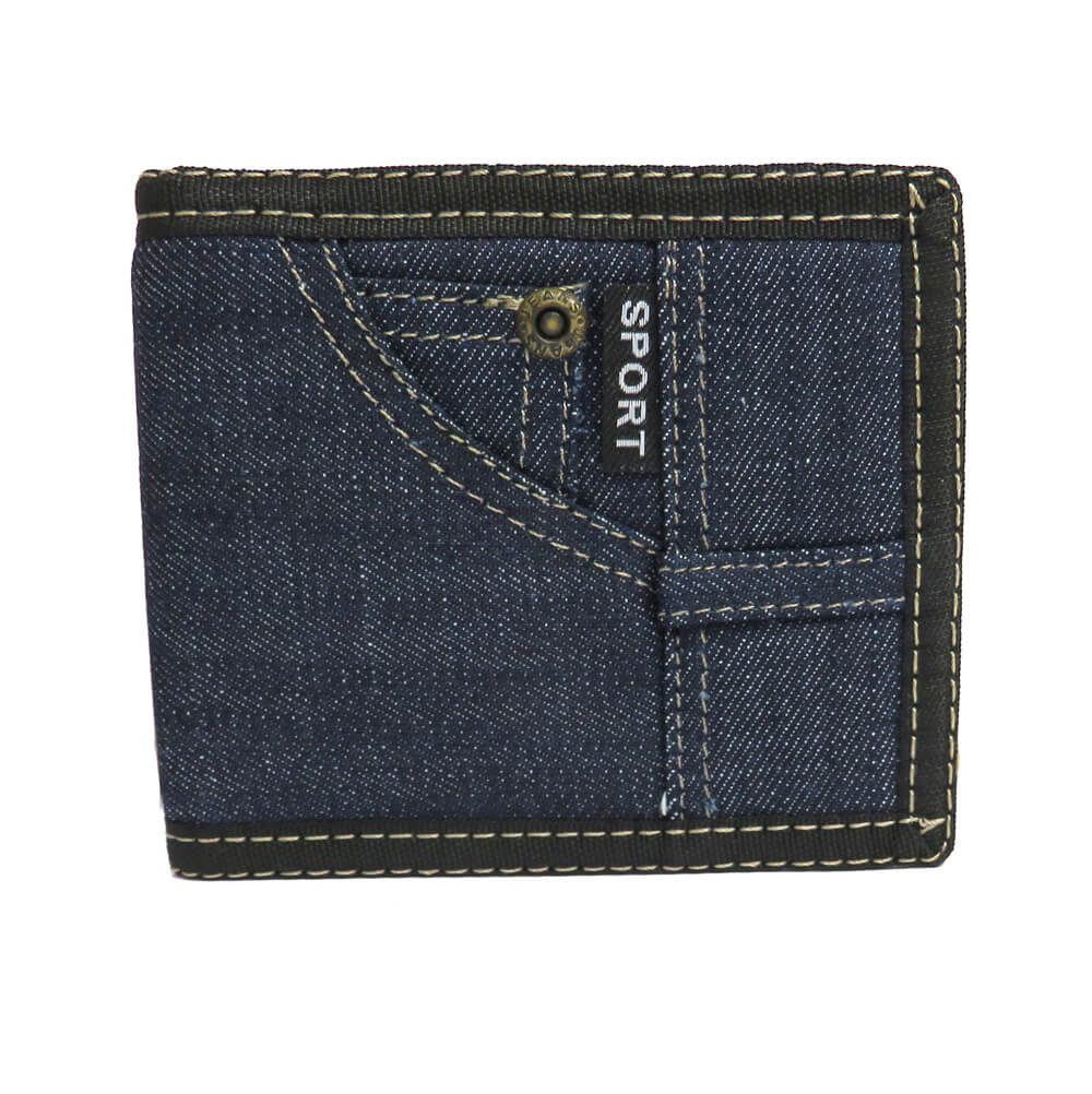 Portfel Młodzieżowy Sportowy Jeans Ciemny Granat Dh-303