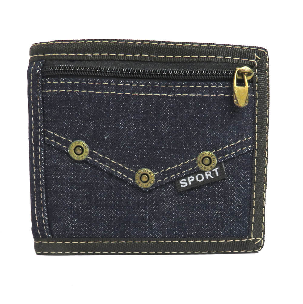 Portfel Młodzieżowy Sportowy Jeans Ciemny Granat Dh-314