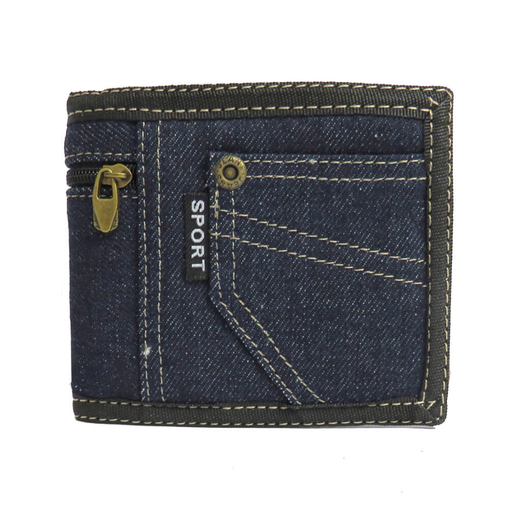 Portfel Młodzieżowy Sportowy Jeans Ciemny Granat Dh-318
