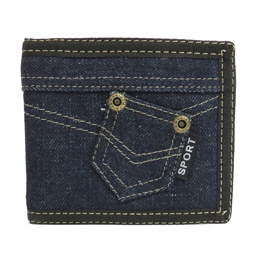 Portfel Młodzieżowy Sportowy Jeans Ciemny Granat Dh-308