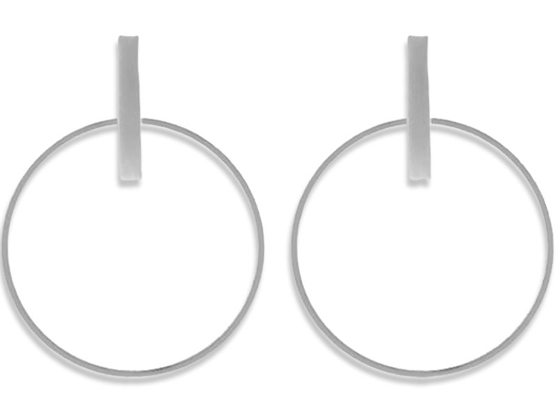 Kolczyki Ring Z Pałeczką Na Sztyft