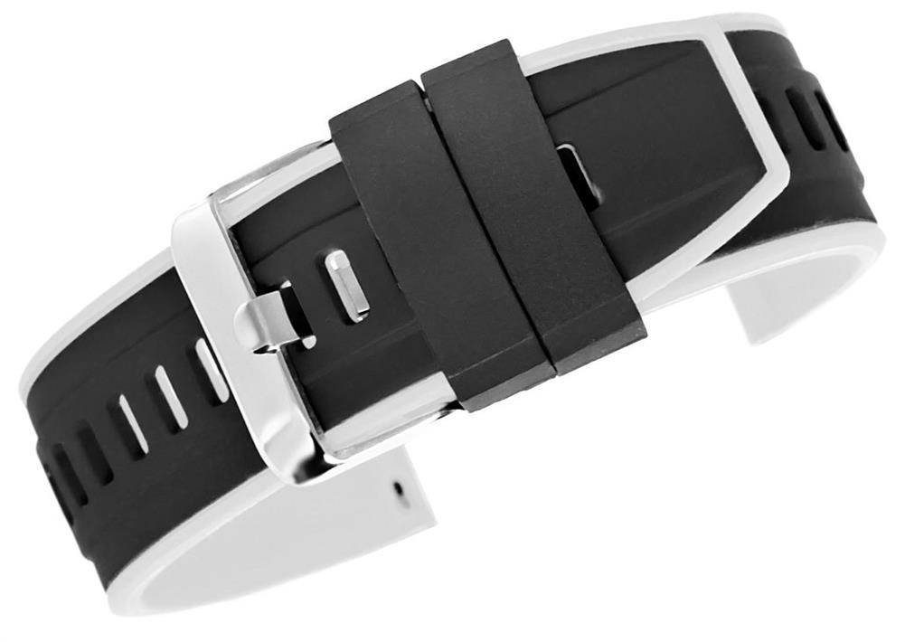 Pasek Silikonowy Czarno-Biały U22-20-1