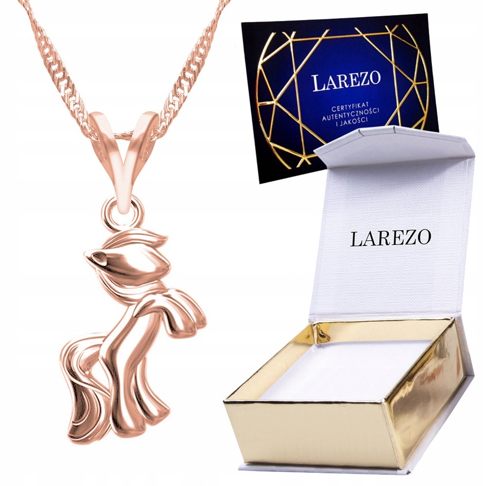 Naszyjnik złoty łańcuszek 925 Koń Kucyk Konik