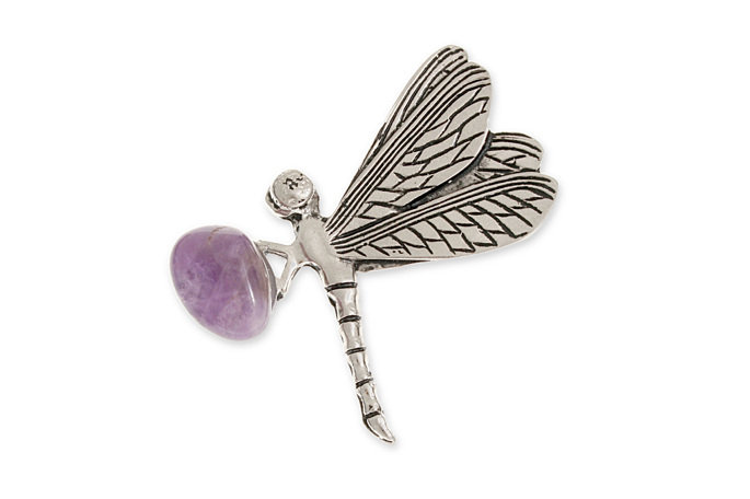 BROSZKA WAZKA Z AMETYSTEM SYMBOL ODNOWY