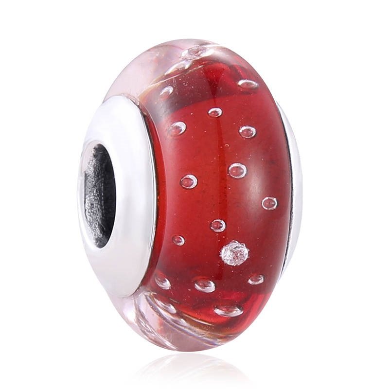 Zawieszka Charms SREBRO 925 Koralik do PANDORA Czerwona Murano