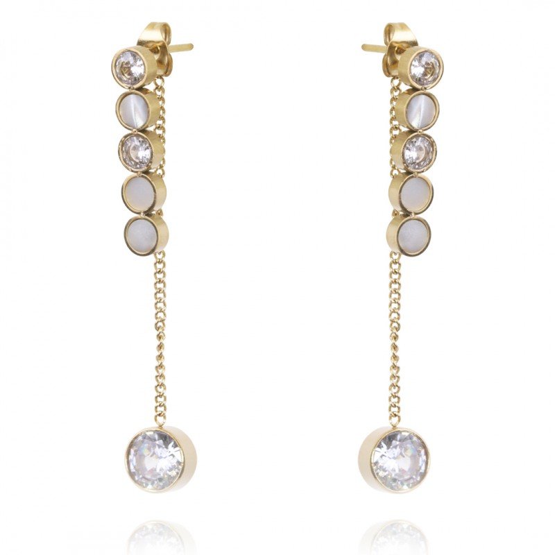 Kolczyki ze stali chirurgicznej pozłacane sztyfty KST2702