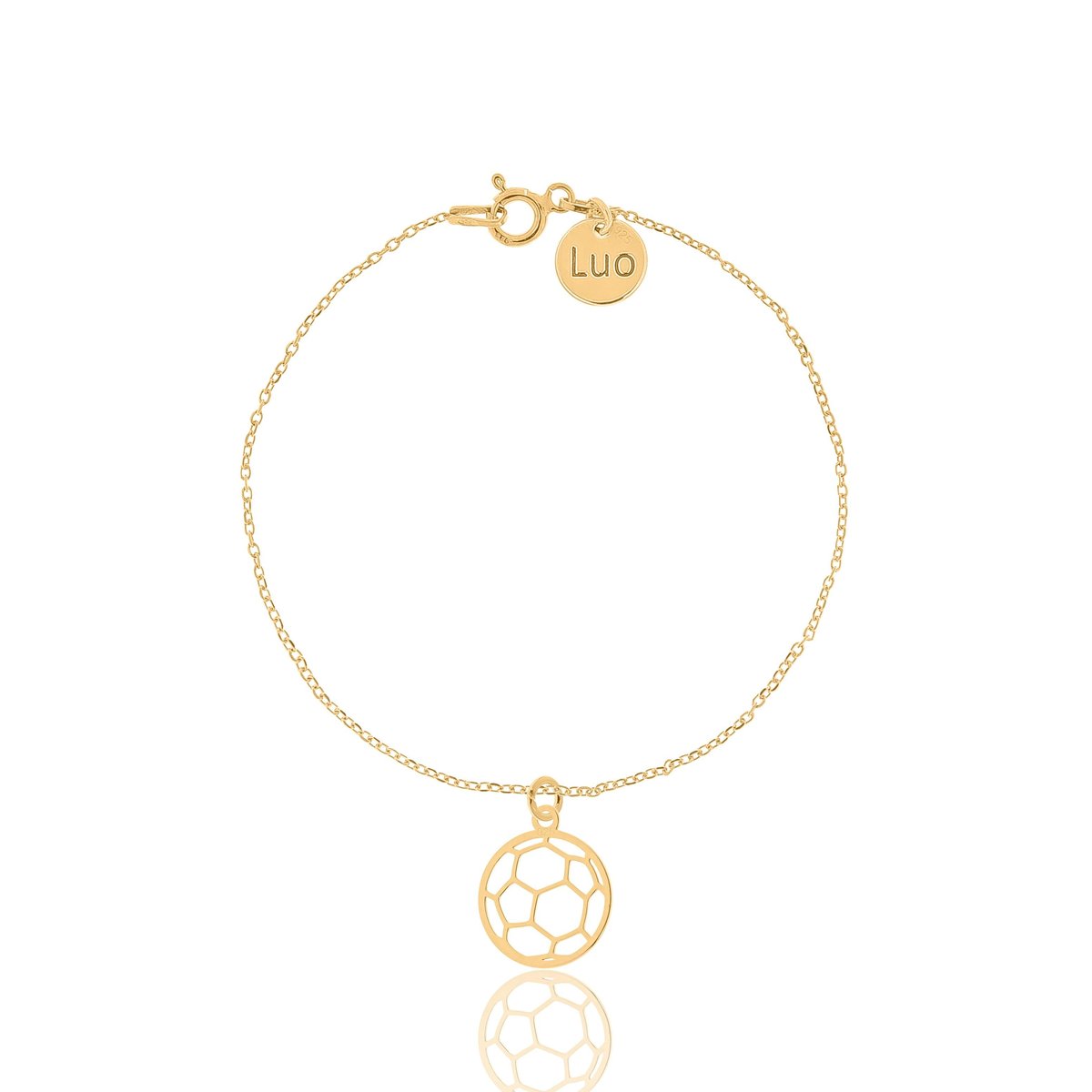 Bransoletka srebrna pozłacana z piłką ręczną