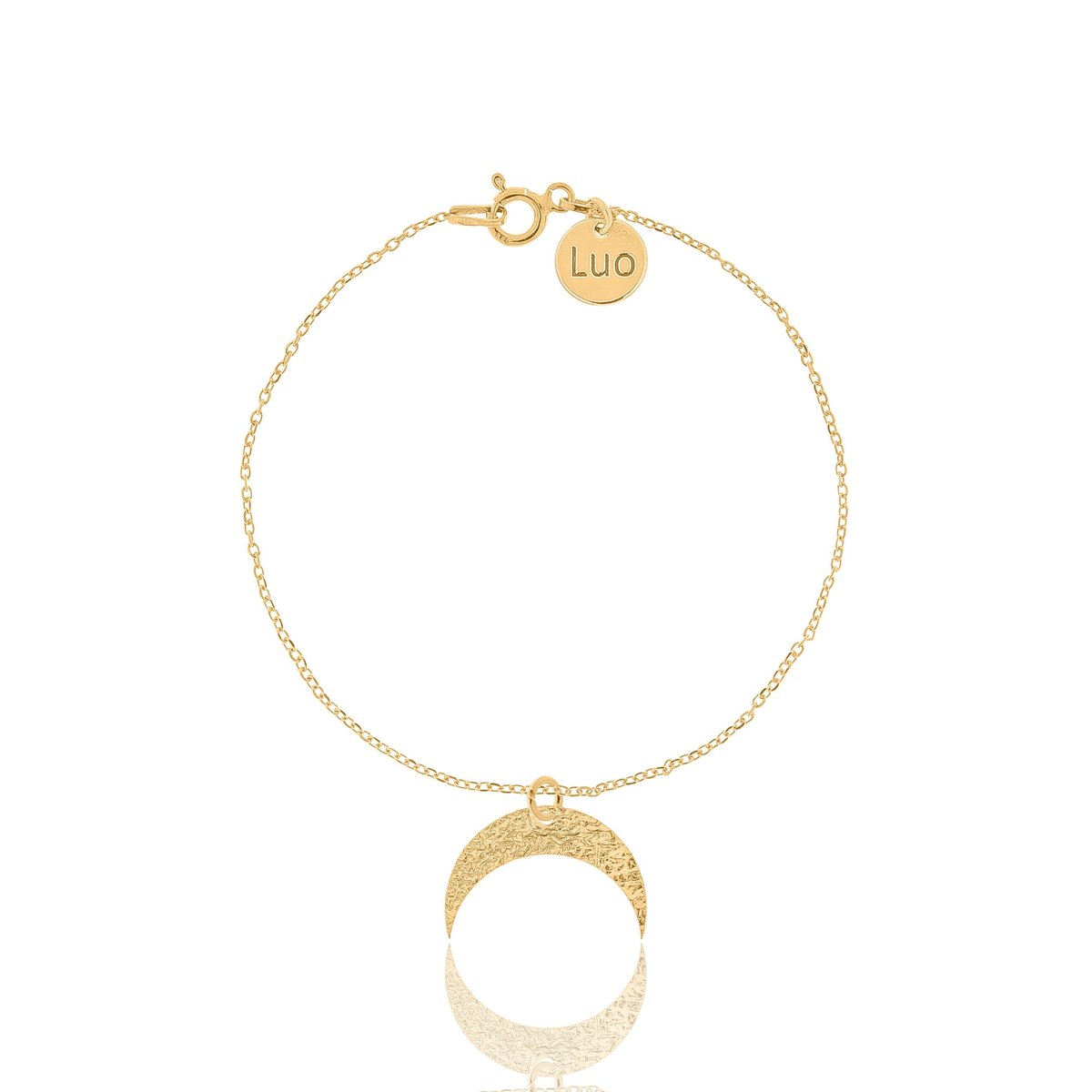 Bransoletka srebrna pozłacana z księżycem