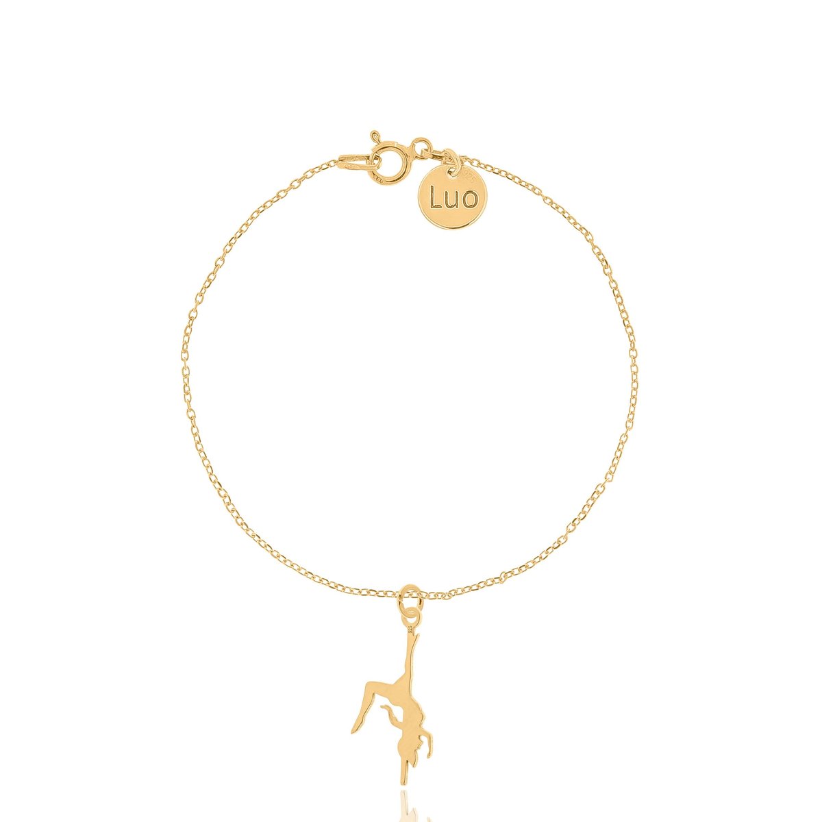 Bransoletka srebrna pozłacana z tancerką Pole Dance