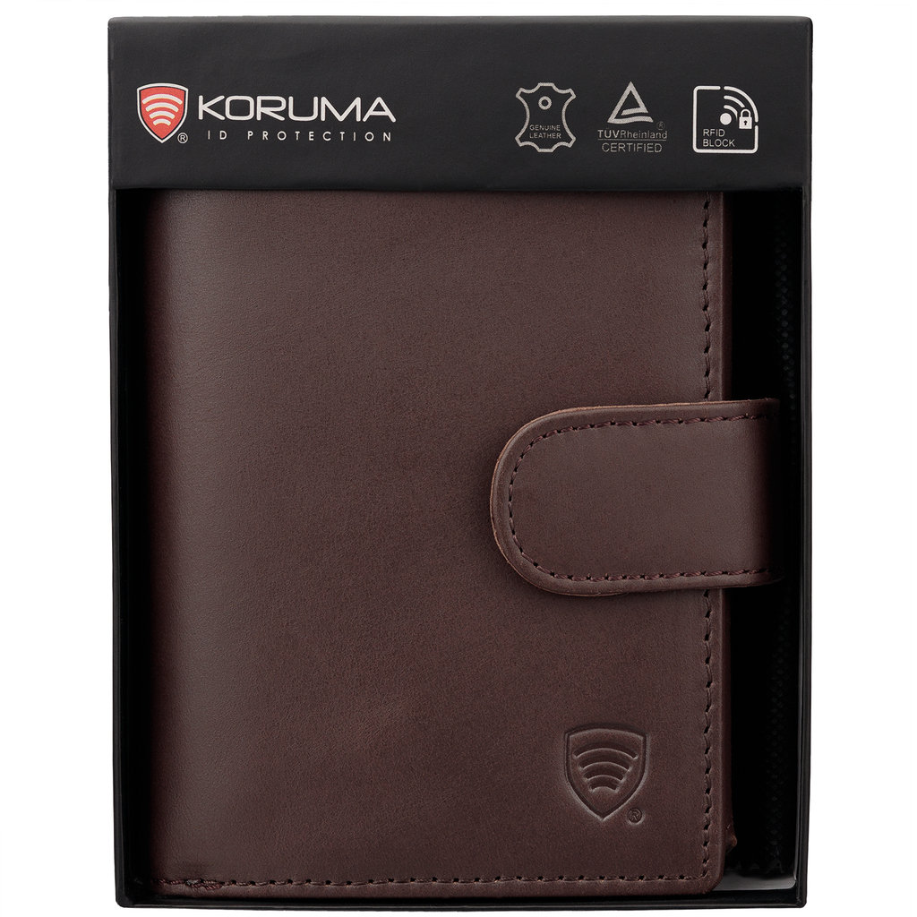 Koruma, Portfel Męski Skórzany Ochrona Rfid, Brązowy, Sm-904Hbr