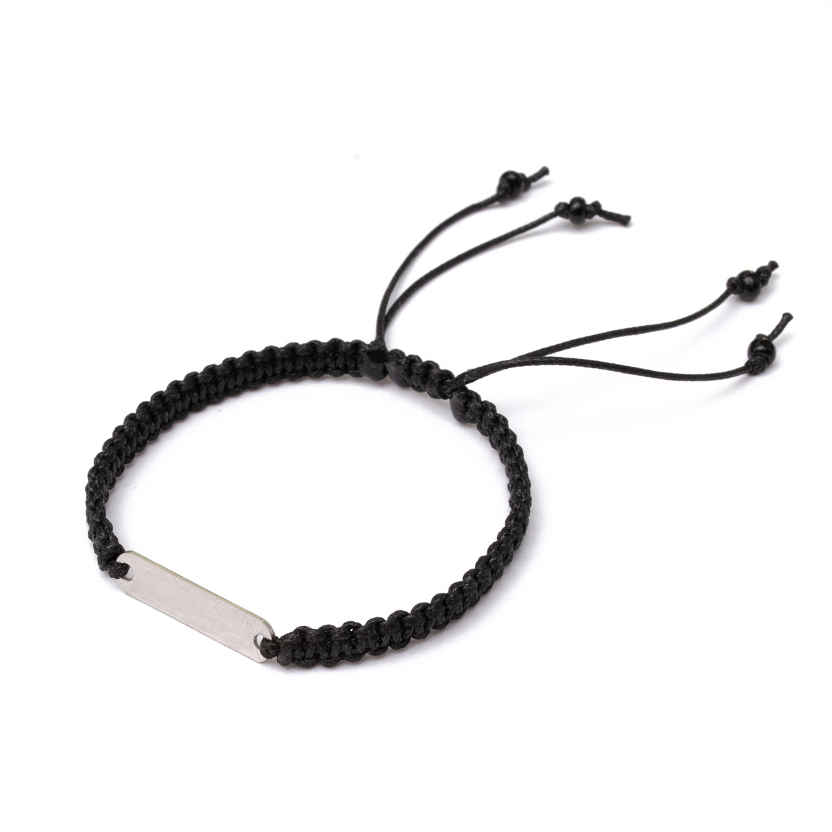 Bransoletka z pustą blaszką pod grawer, stan nierdzewna BA3921