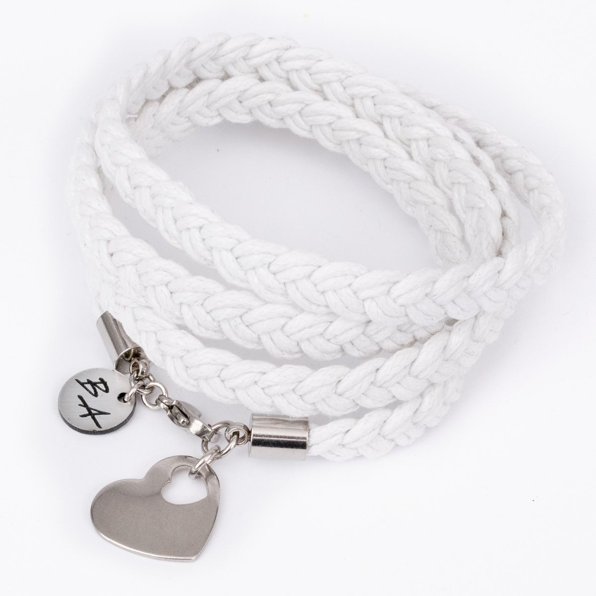 Bransoletka biała Oplotka BA3507