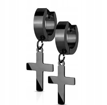Huggie Okrągłe Kolczyki Do Uszu Krzyżyk Gothic, Punk Stal