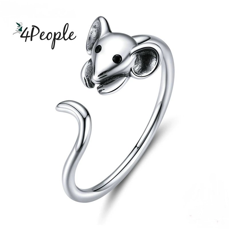 Pierścionek Srebrny Dłonie Miłość Kotek Mysz Pupil Srebro 925 Boamer