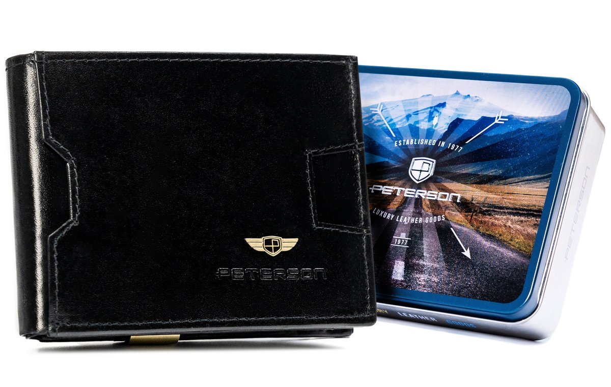 Mały portfel męski ze skóry naturalnej — Peterson