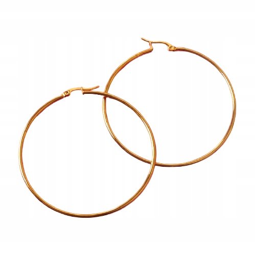 KOLCZYKI DUŻE KOŁA KÓŁKA 6cm ZŁOTA STAL