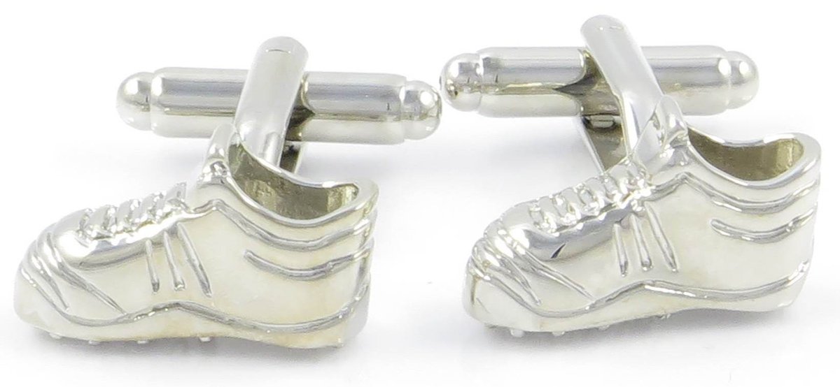 Srebrne spinki do mankietów - buty piłkarskie - korki H41