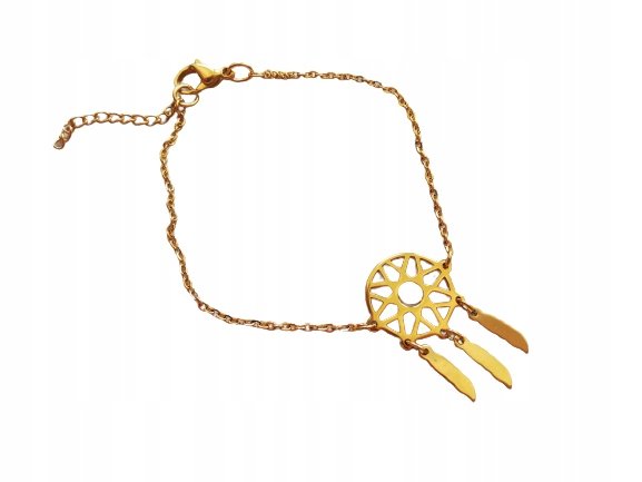 BRANSOLETKA ŁAPACZ SNÓW ZŁOTA STAL NA RĘKĘ