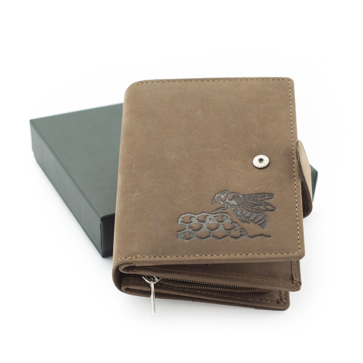 Portfel skórzany z emblematem pszczoły PS3