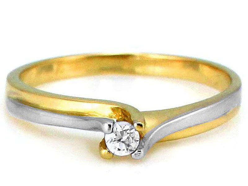 Złoty pierścionek 333 zaręczynowy dwa kolory złota