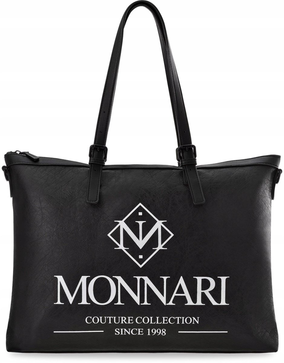 Monnari czarna torebka damska shopper skóra eko a4