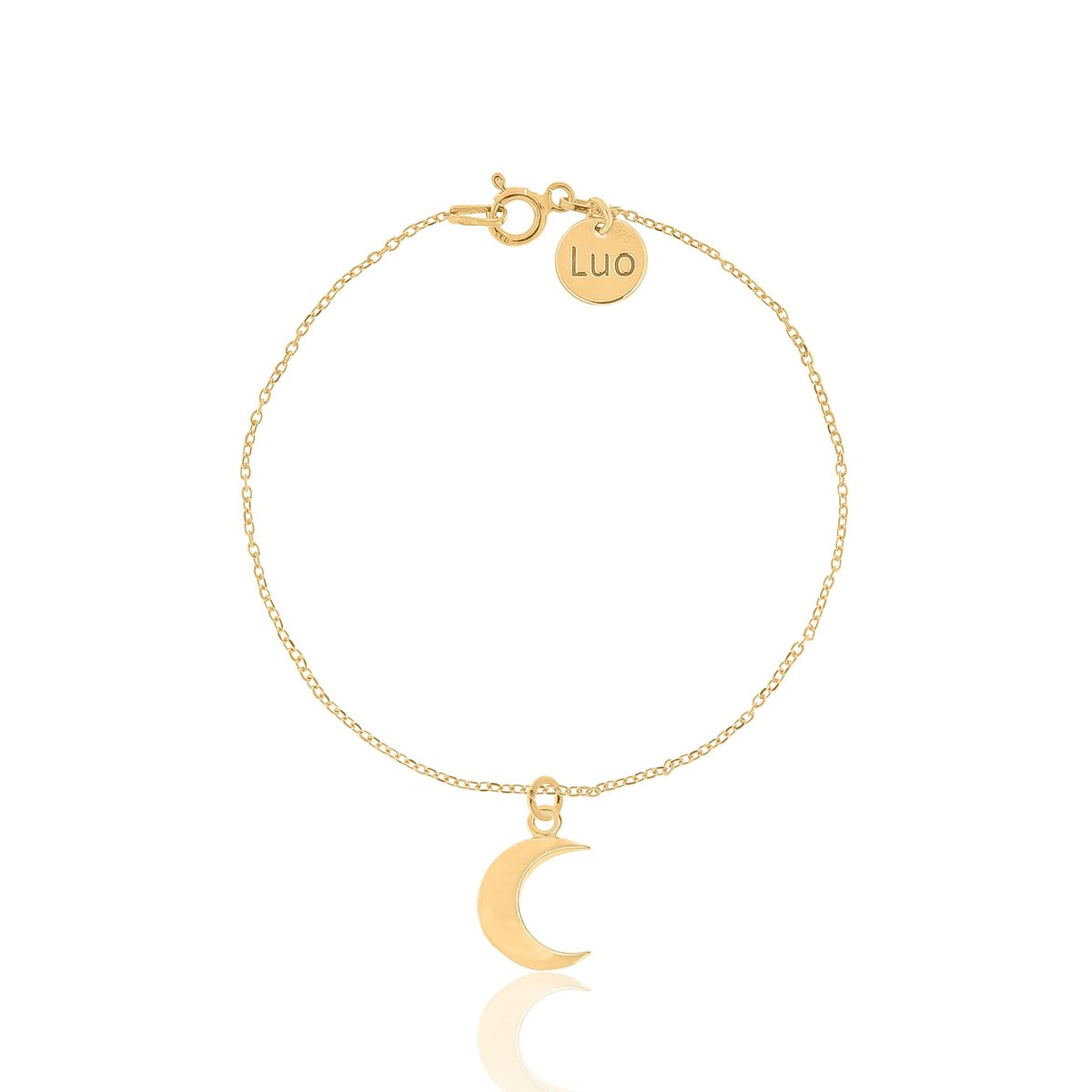 Bransoletka srebrna pozłacana z księżycem