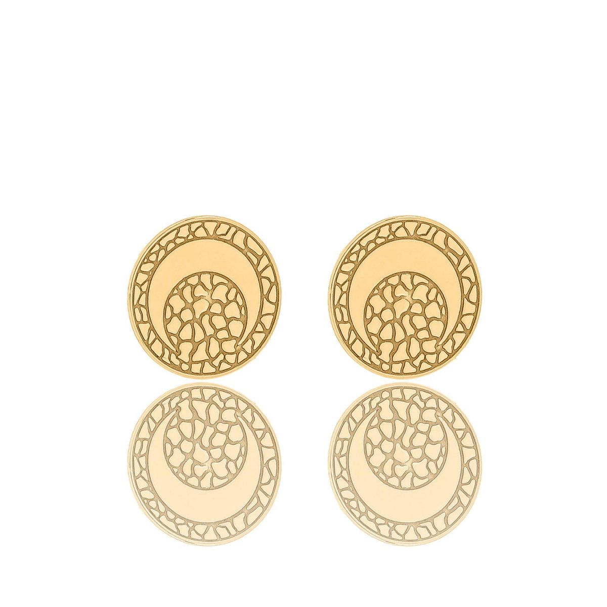 Kolczyki srebrne pozłacane z grawerowanymi księżycami