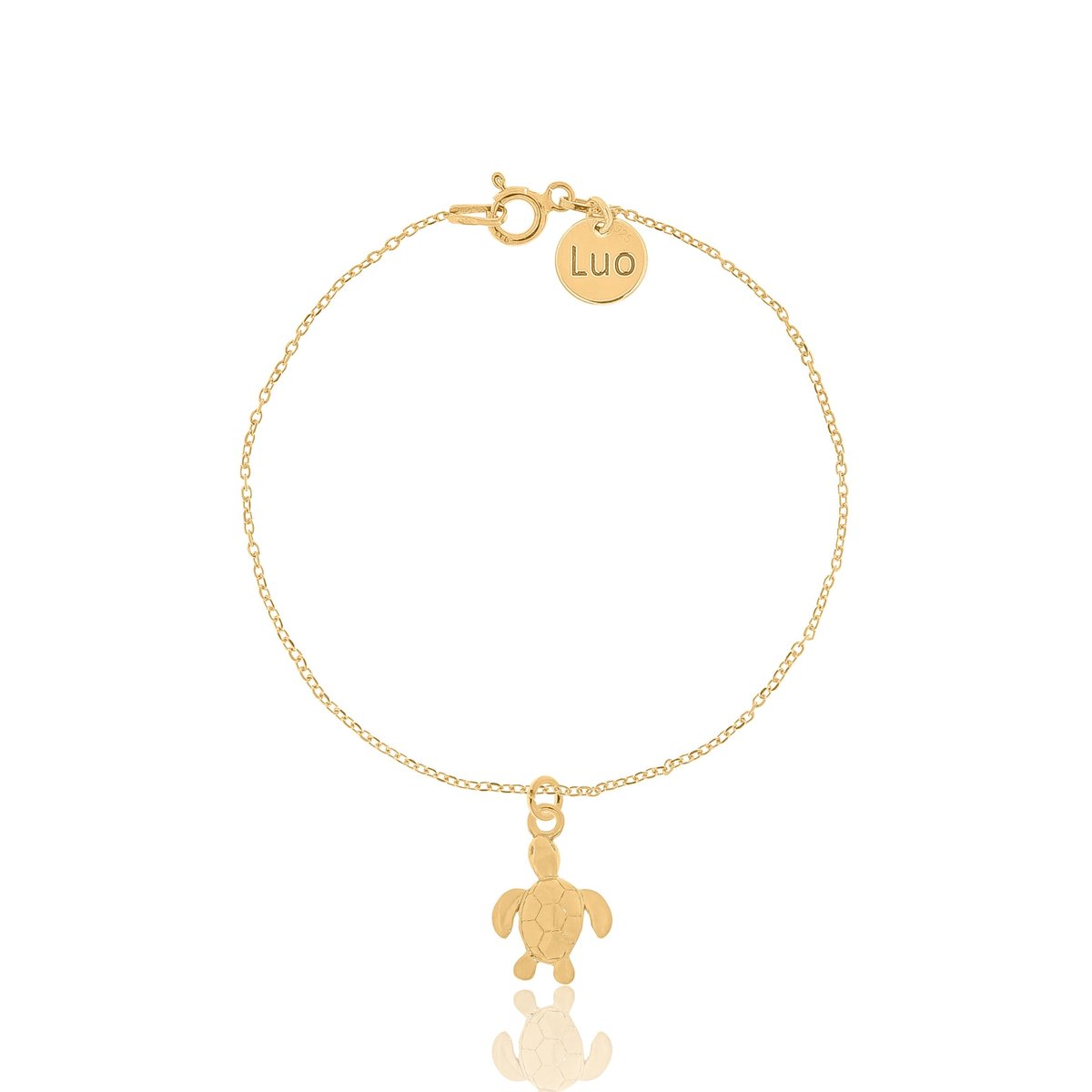 Bransoletka srebrna pozłacana z żółwiem