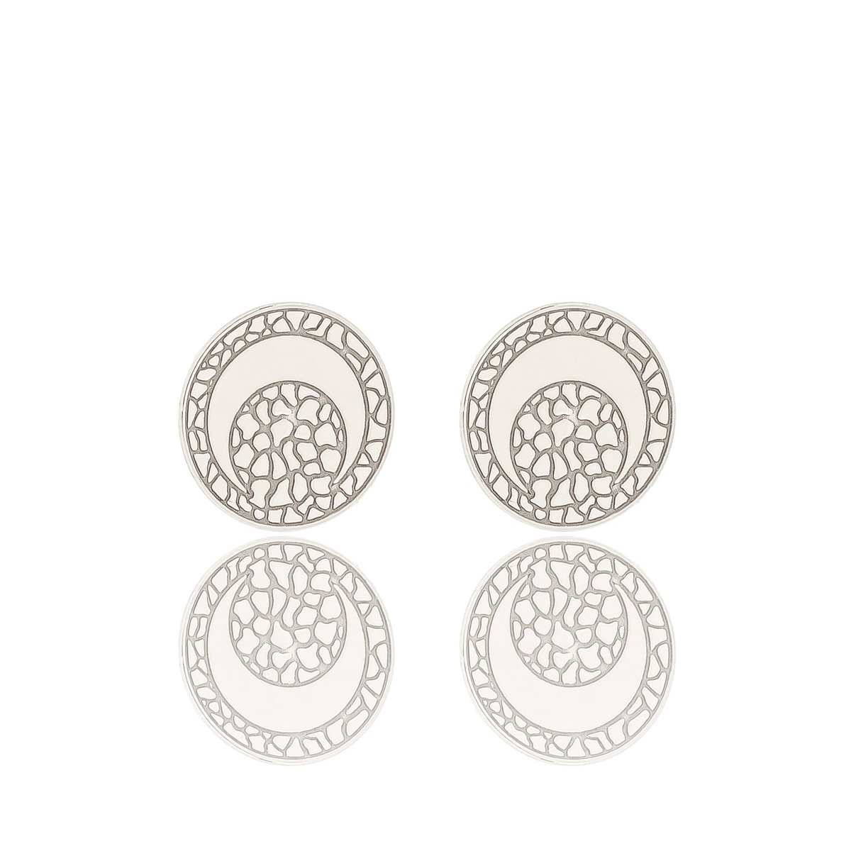 Kolczyki srebrne z grawerowanymi księżycami