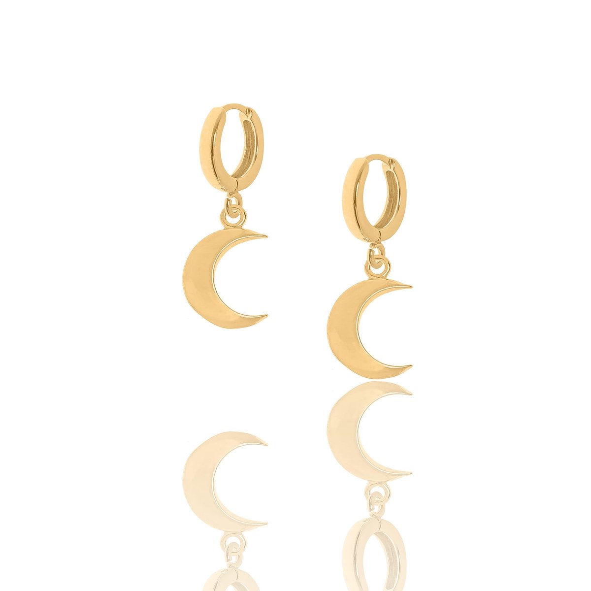 Kolczyki srebrne pozłacane z księżycami