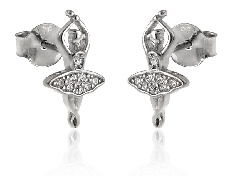 Kolczyki ze srebra Baletnica k3368