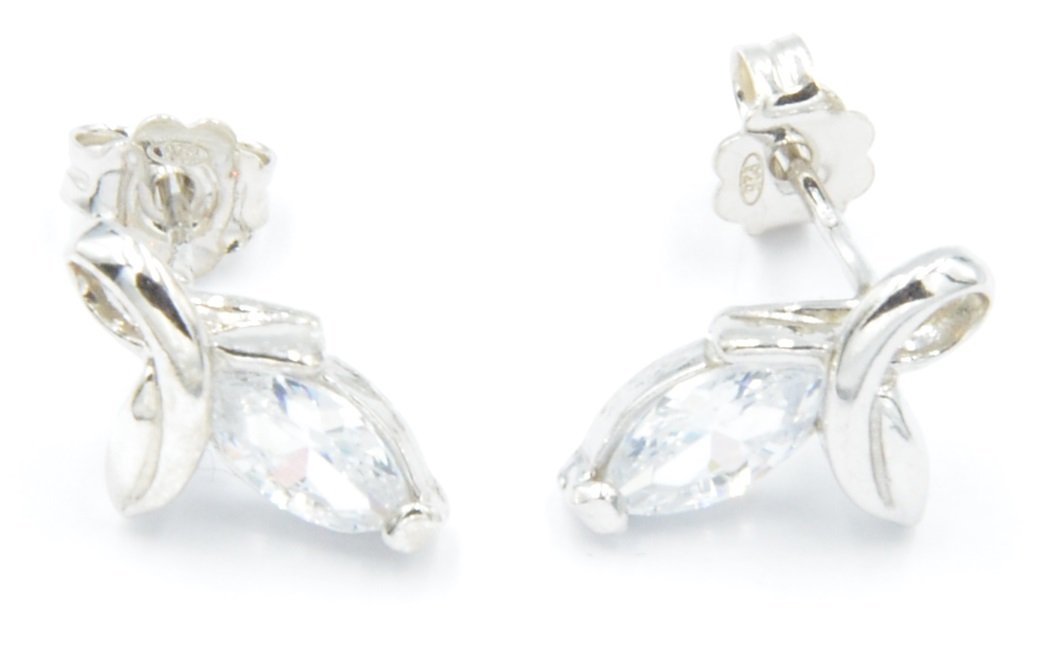 Srebrne Rodowane Kolczyki Z Cyrkoniami.Pr.925!