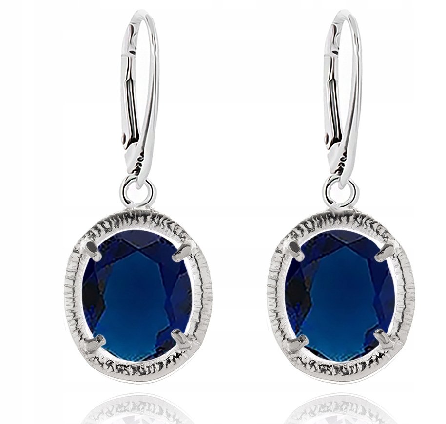 Kolczyki Z Niebieskimi Cyrkoniami Angielskie Zapię