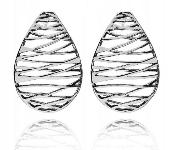Srebrne Kolczyki Ażurowe Sztyfty Srebro 925