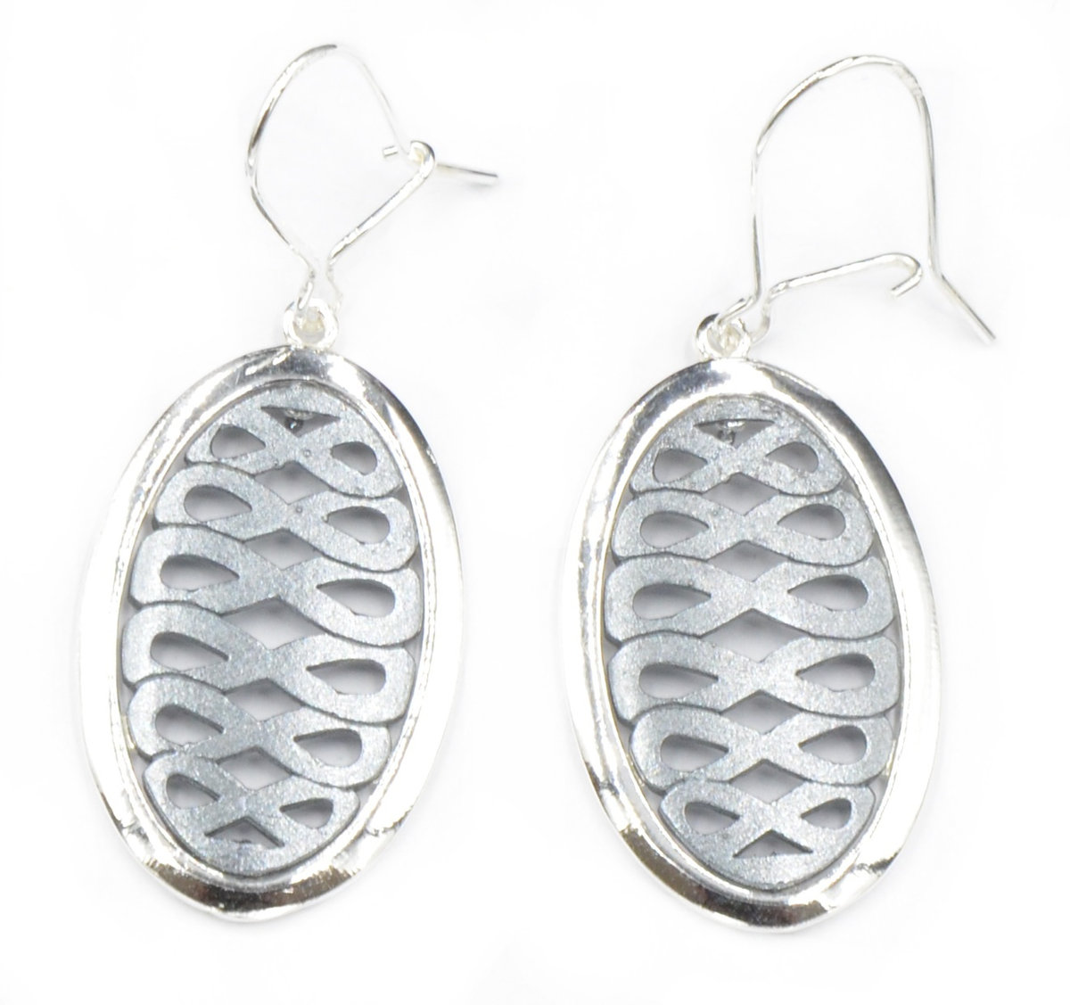 Srebrne Owalne Ażurowe Kolczyki. Pr. 925!