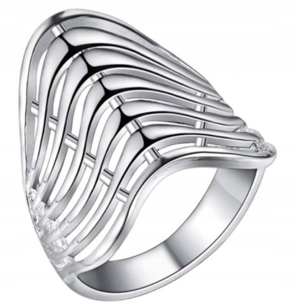 SREBRNY PIERŚCIONEK AŻUROWA FALA Pr925 ROZMIAR 12