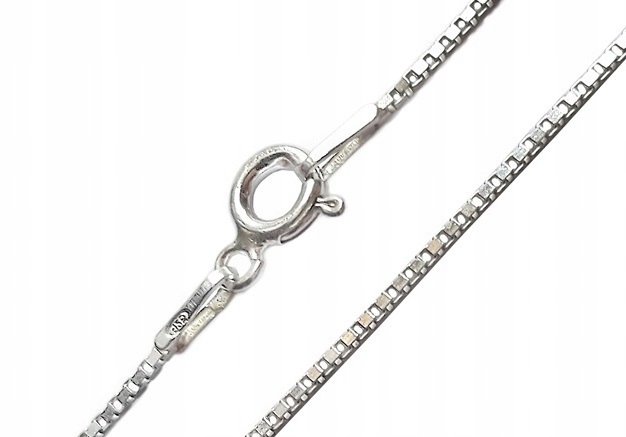 SREBRNY ŁAŃCUSZEK KOSTKA WENECJANA 60 cm.Pr.925