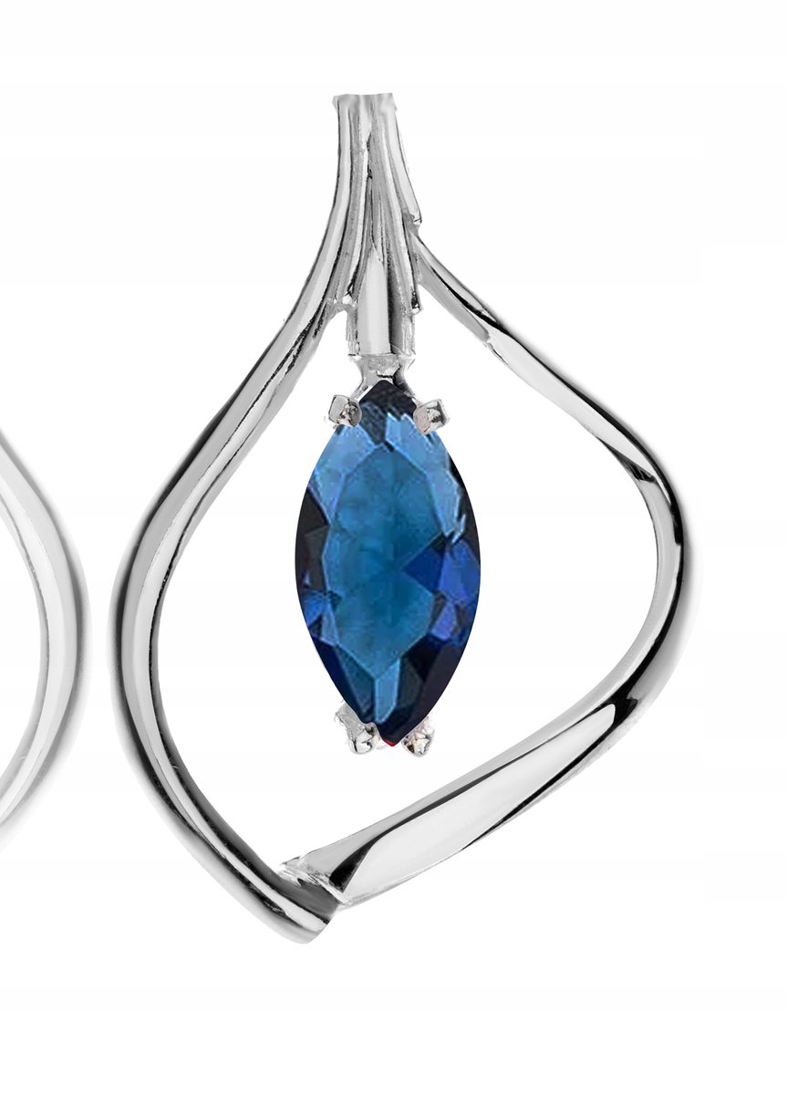 SREBRNA BROSZKA Z NIEBIESKĄ CYRKONIĄ. Pr.925!