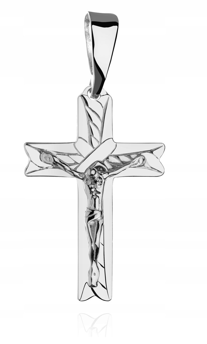 SREBRNY UNIKATOWY KRZYŻ KRZYŻYK Z JEZUSEM p.925