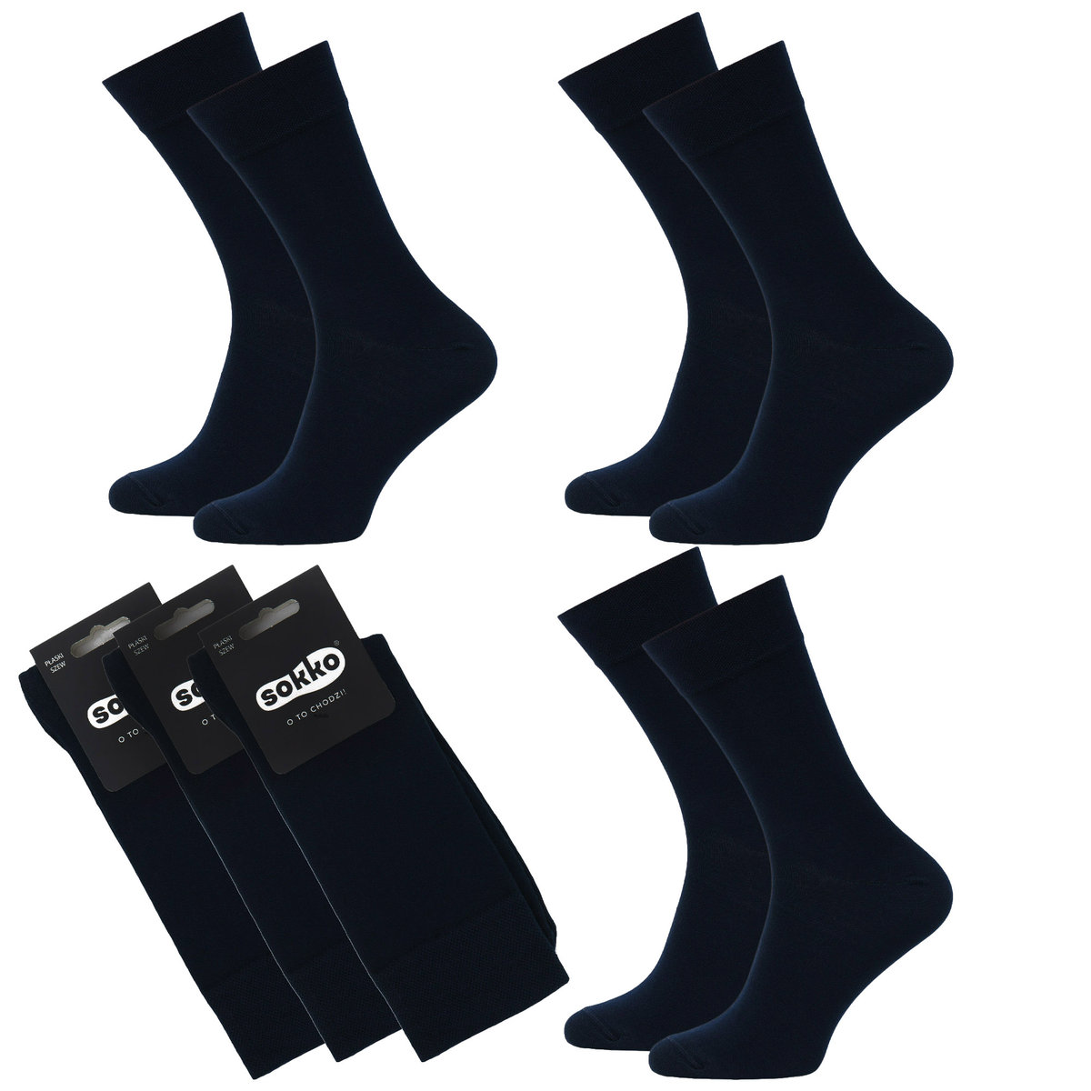 3X SOKKO SKARPETKI MĘSKIE DŁUGIE GRANAT BAMBUSOWE 42-44 - SM3-S60-GRA-42-44