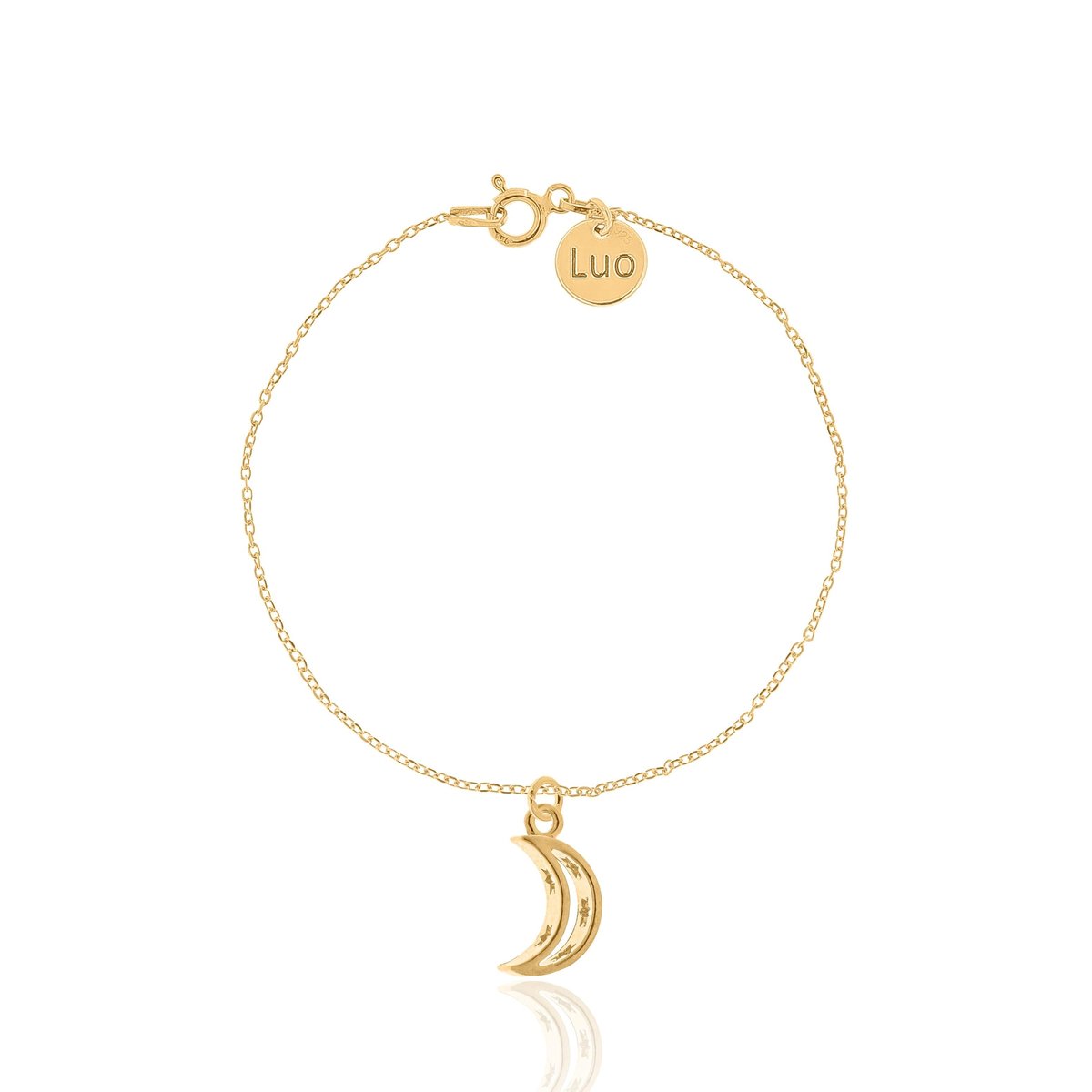 Bransoletka srebrna pozłacana z księżycem