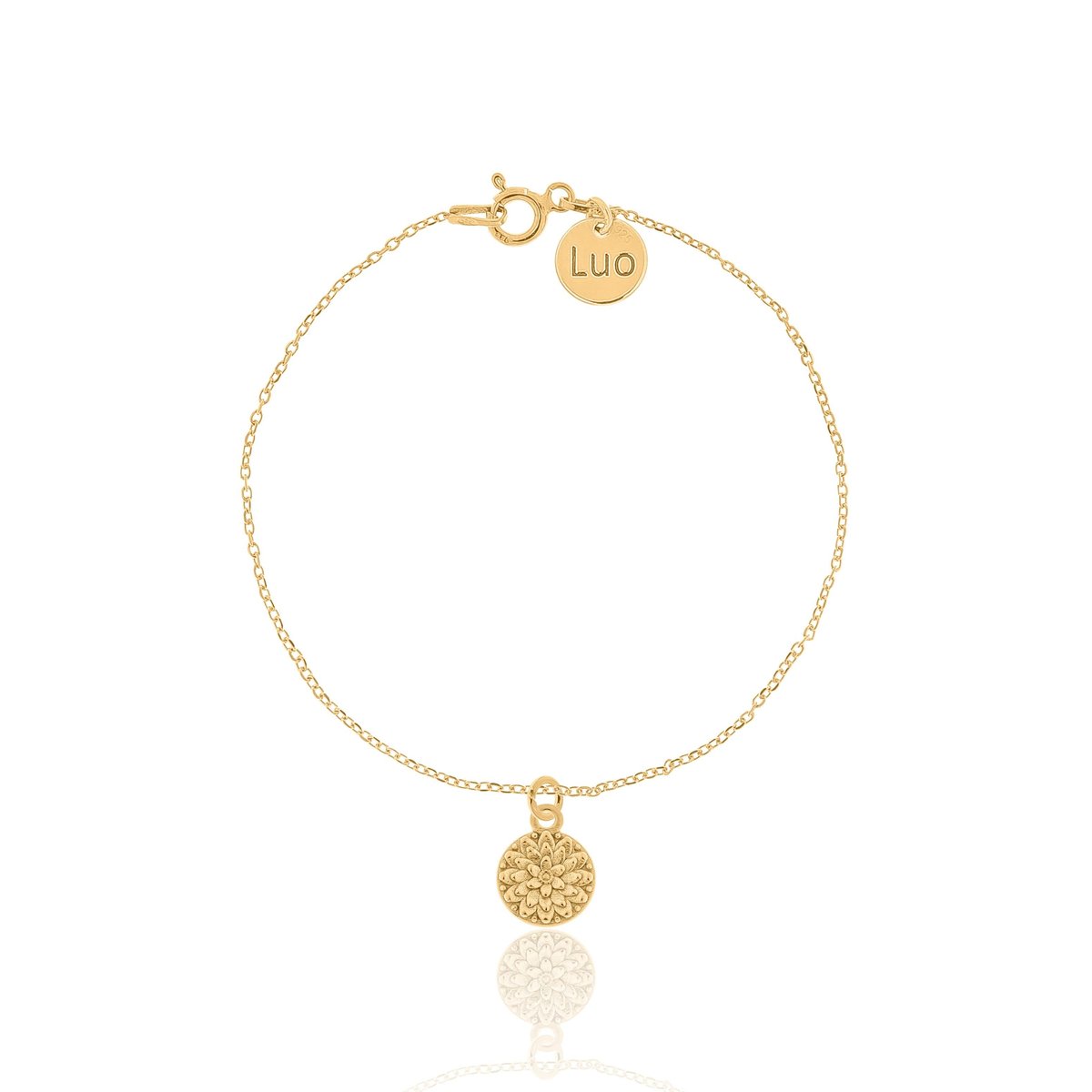 Bransoletka srebrna pozłacana z kwiatkiem