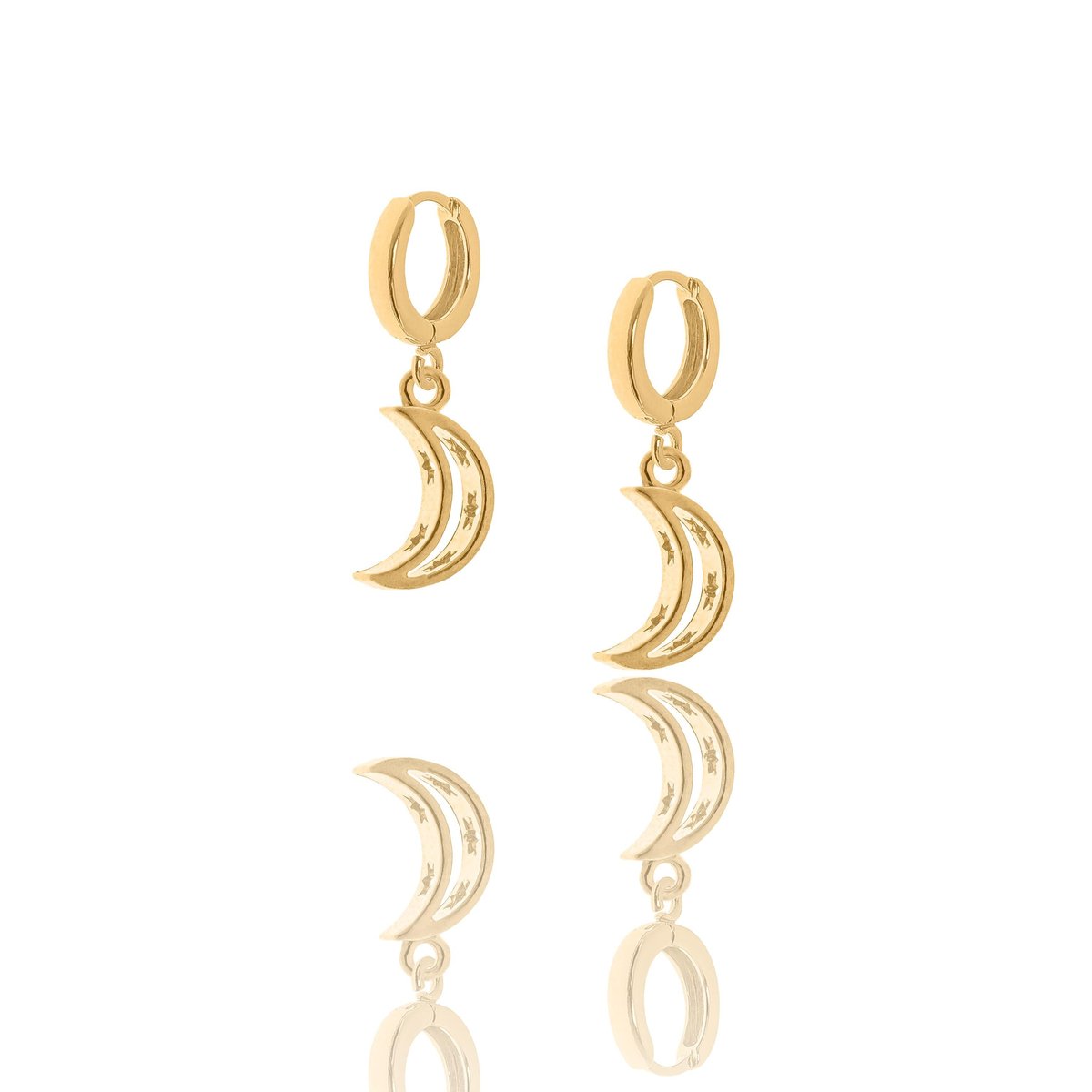 Kolczyki srebrne pozłacane z księżycami