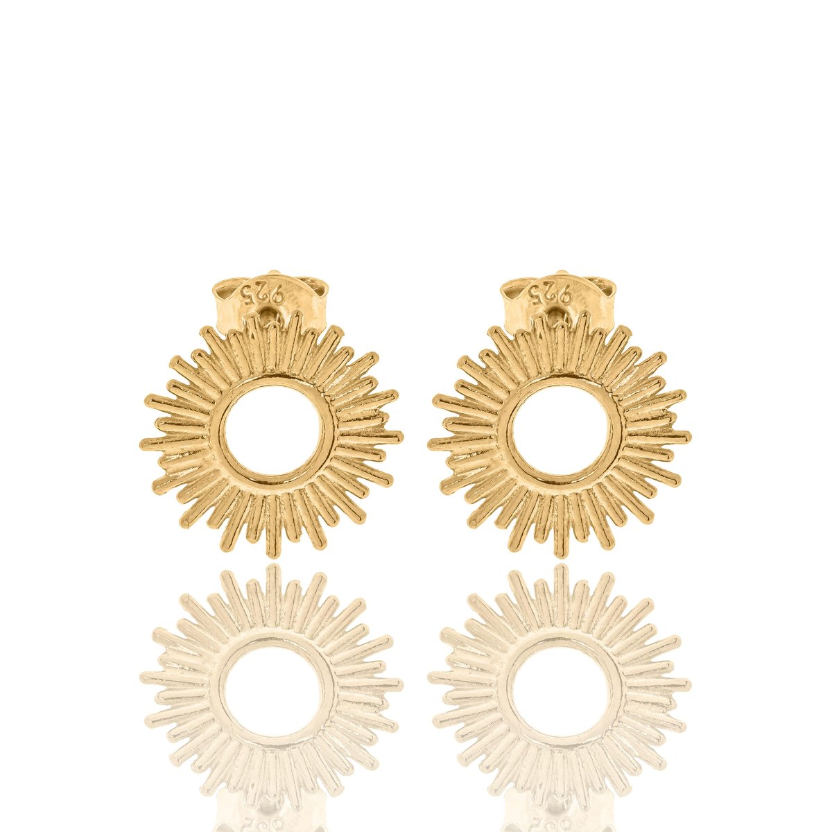 Kolczyki srebrne pozłacane ze słońcami