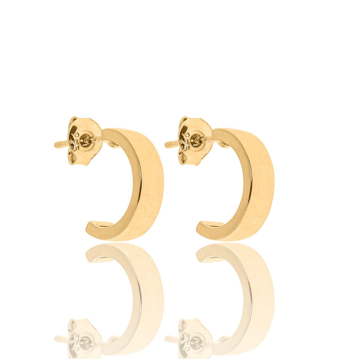 Kolczyki srebrne pozłacane grube półkola