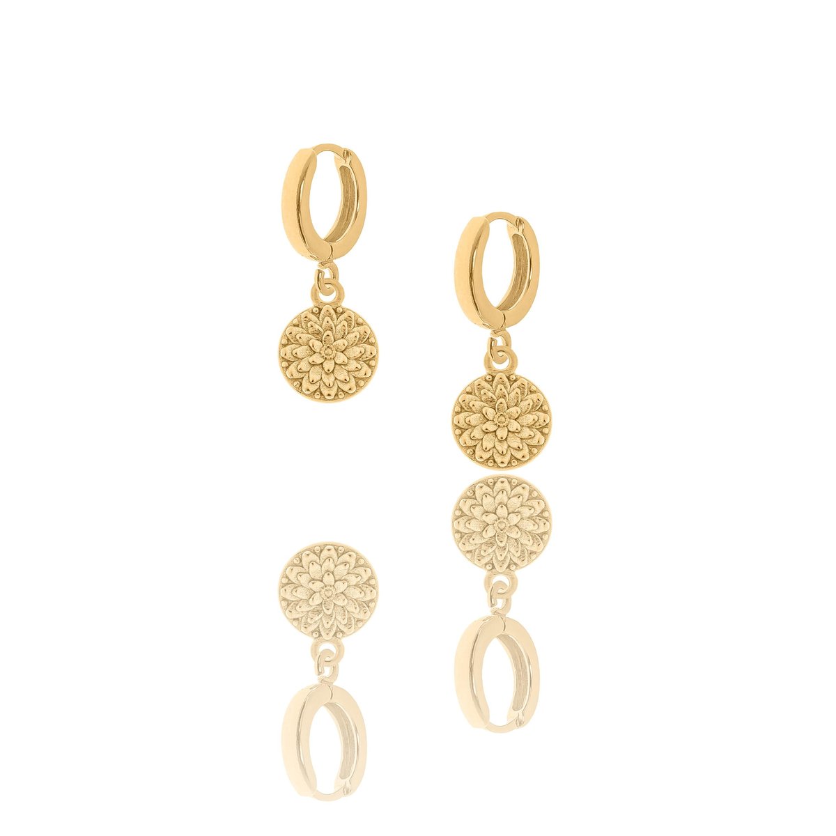 Kolczyki srebrne pozłacane z kwiatkami