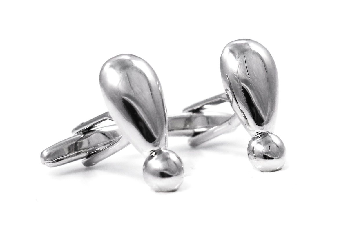 Srebrne spinki do mankietów - wykrzykniki U57