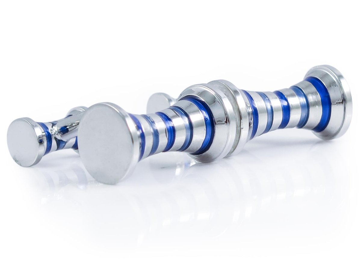 Srebrno-niebieskie spinki do mankietów A191