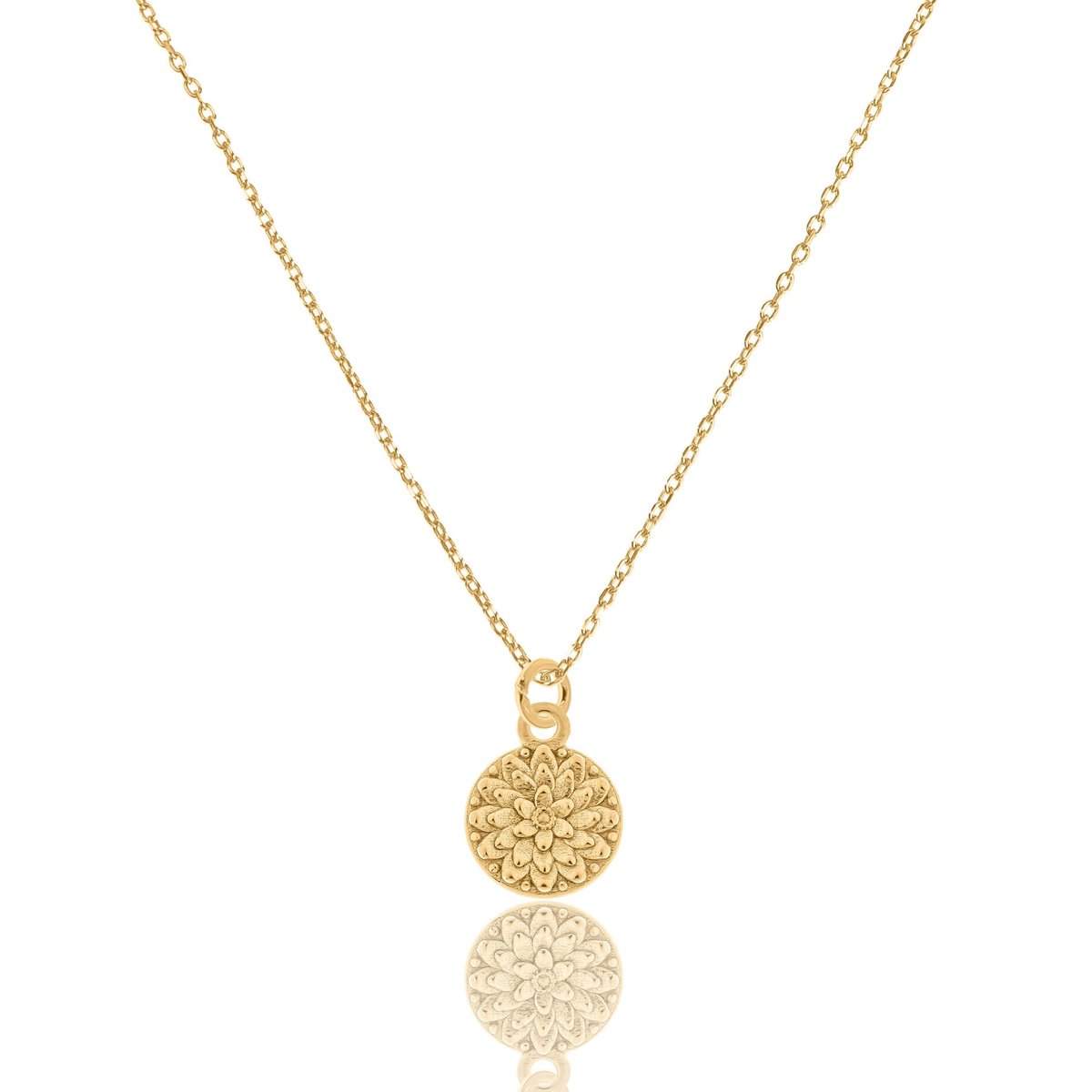 Naszyjnik srebrny pozłacany z kwiatkiem 42 CM