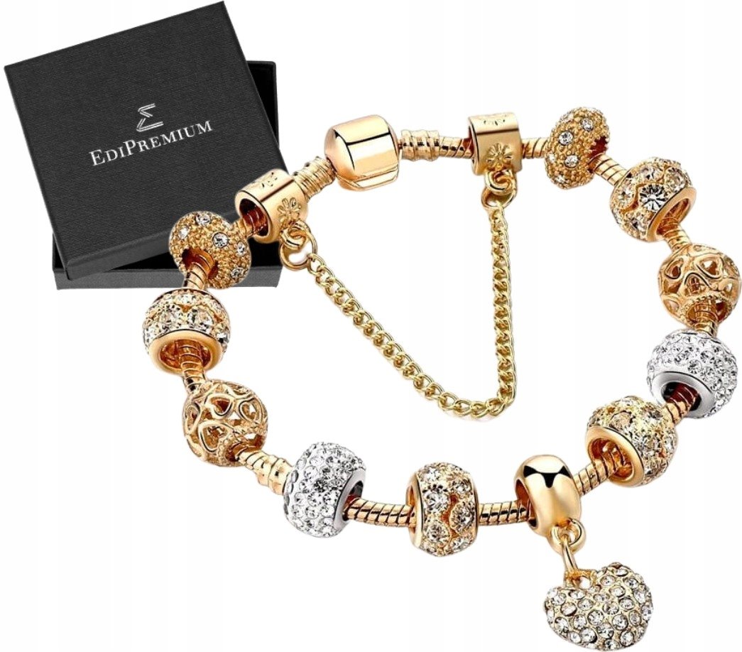 Modułowa Bransoletka Złota Charms Beads 18K Stal